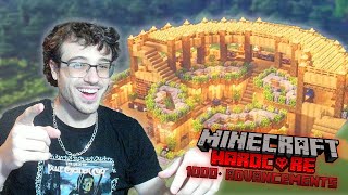 🔴 Minecraft Hardcore but with 1,000+ NEW ADVANCEMENTS! (S1 E23) Building A Base!