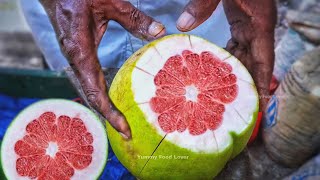 MASALA JAMBURA (Pomelo Summer special Fruit) Amazing Fruit Cutting | Bangladeshi Street Food