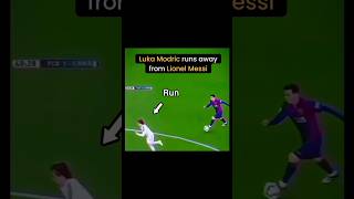 Modric runs away from Messi 😨 #messi #ronaldo #modric #football #viral #shorts #footballshorts