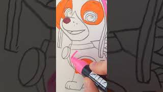 Skye Paw Patrol - Posca Pen Colouring #shorts