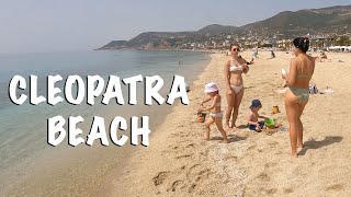 Walking Cleopatra Beach and Promenade on a Quiet Day, Alanya, Turkey - 4K