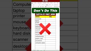 Capitalize first letter in Excel 😎|proper case in Excel #excel #exceltips #shorts #data #msexcel