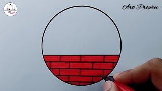 Beautiful Circle Drawing (with Red Sketch Pen Heart)