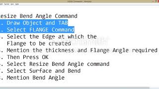 Resize Bend Radious and Resize Bend Angle Commands in Unigraphics SHeet Metal