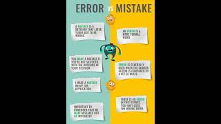 Difference between Error and mistake#youtube #youtubeshorts