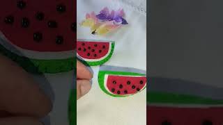 🍉🍉Летные заколка "Арбузка" #diy #фетр #заколка #shorts