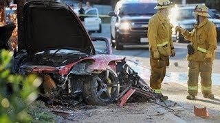 Camara de seguridad captura momento del impacto. Paul Walker de rapido y furioso.