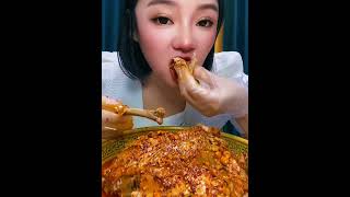 ASMR Challenge: Eating the Hottest Spicy Chicken #shorts #mukbang #chicken #asmr