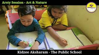 Artsy Fun: Junior KG Kids Craft Dolls with Leaves in the Art & Nature session at Kidzee Aksharam!"