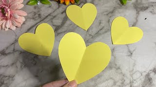 Easy One cut paper heart shape/easy projects