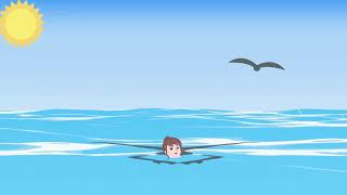 Ocean swim cartoon background scene