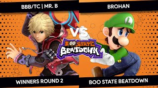 Boo State Beatdown - BBB/TC | Mr. B (Shulk) vs Brohan (Luigi) - Winners Round 2