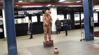 Cowboy Mime in Delancey Subway Station