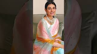 sarah khan looks like a doll in rainbow saree #shorts #ytshort #youtubeshorts