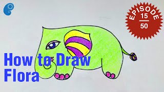 How to draw cute elephants – Flora