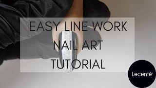 Easy Line Work Nail Art Tutorial | Lecenté