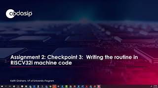 Assignment 2: Checkpoint 3: Writing the routine in RISCV32I machine code