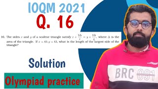 IOQM 2021 SOLUTION || Question 16 || IOQM 2021 EXAM || IOQM EXPLANATION || #maths #olympiad