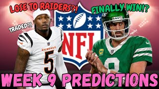 Predicting EVERY Week 9 NFL Game! Will the Bengals TRADE Tee Higgins!?