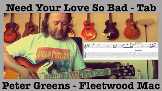 Need Your Love So Bad - Intro Solo - Peter Green - Fleetwood Mac -  Lesson - Tab - Backing Track