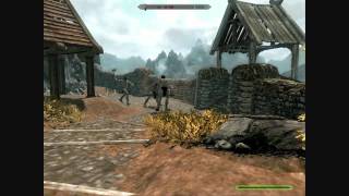 Skyrim - Giants attack Whiterun