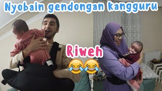 LATIHAN PAKAI KANGGURU SEBELUM MUDIK, BEYZA SUKA GAK YA?