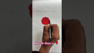 Easy way to draw rose. how to draw rose. step by step procedure to draw rose. rose tutorial drawing