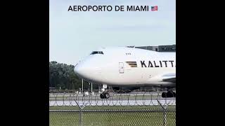 Visitando a cabeceira do Aeroporto de Miami 🇺🇸, Boeing 747 decolando!!!!