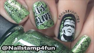 How to: Frankenstein's monster Halloween Nails