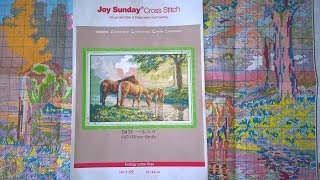 Китайский набор для вышивки от Joy Sunday с AliExpress. Копия Dimensions 35174 "лошади у ручья".