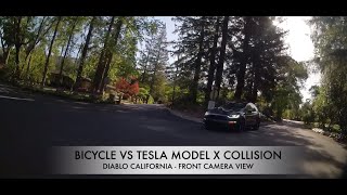 BICYCLE VS TESLA MODEL X COLLISION, DIABLO CALIFORNIA, APRIL 18, 2022