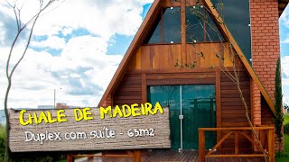 Chalé de madeira 63 m² - Construção completa