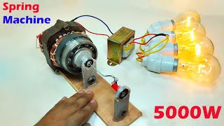 How To Make Free Electricity Spring Machanism Generator I Spring Machine Generator I Maker10M