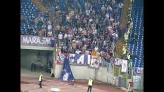 Roma - Fiorentina 2009/2010 ultras Fiorentina in trasferta - panoramica settore ospiti - amarcord