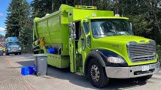 3 Fast GFL Recycle Trucks on 3 Stream Recycling