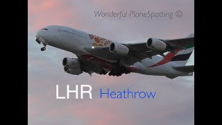 *Takeoffs interesting Compilation* RW27L London Heathrow Incl. Liveries, 10+ A380s ..more..