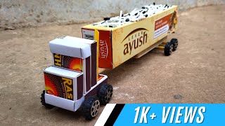 tipper කරන්ඩ පුලුවන් truck එකක් හදමුද​ 🚛 | Diy Matchbox and toothpaste box truck | Diy Tech Hub