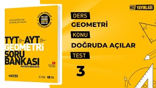 Test 3 | Hız Yayınları TYT-AYT Geometri Soru Bankası Doğruda Açılar