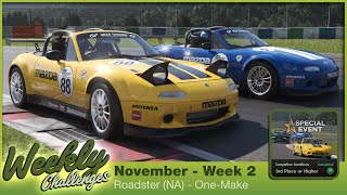 Roadster (NA) - One-Make I Weekly Challenges I November - Week 2 I Gran Turismo 7