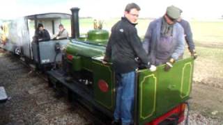 Statfold Barn 28.03.09 Quarry Hunslets passing on Freight