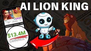 Using AI to make money Lion King music video on YOUTUBE to make a lot of US dollars ($1 million /M)