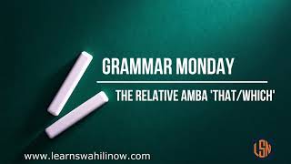 Grammar Monday: the relative amba