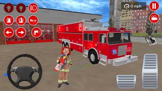 Real Fire Truck Driving Simulator 2023 - New Fire Fighting Firema's Daily Job- Android Gameplay#13