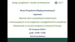 Środy z projektami - Gender na Horyzoncie