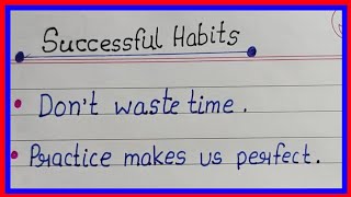 Top Rules / Habits Of Successful People || Best Habits That Will Change Your Life |