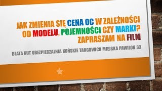 Cena OC a marka model i pojemność auta Ubezpieczalnia Tanie OC Końskie