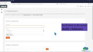 TPEcloud Tutorial: How to Remove a Subdomain in cPanel