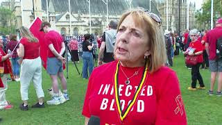 BBC interview with Hepatitis C victim at infected blood vigil in Westminster