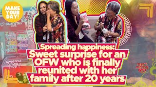 Spreading happiness: Sweet surprise for an OFW who is reunited with her family after 20 years.