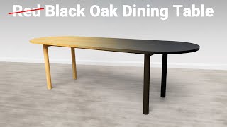 Black Finish on a Red Oak Dining Table with Turned Legs | Woodworking